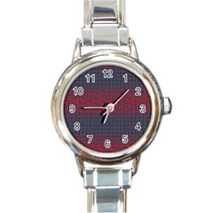 Abstract Tiling Pattern Background Round Italian Charm Watch