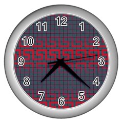 Abstract Tiling Pattern Background Wall Clocks (silver)  by Simbadda