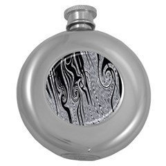 Abstract Swirling Pattern Background Wallpaper Round Hip Flask (5 Oz)