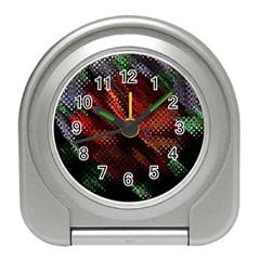 Abstract Green And Red Background Travel Alarm Clocks by Simbadda
