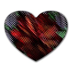 Abstract Green And Red Background Heart Mousepads by Simbadda