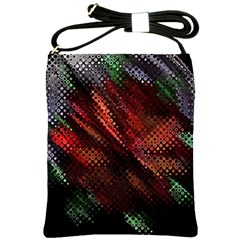 Abstract Green And Red Background Shoulder Sling Bags by Simbadda