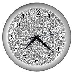 Abstract Knots Background Design Pattern Wall Clocks (silver) 