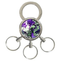 Background Abstract With Green And Purple Hues 3-ring Key Chains by Simbadda