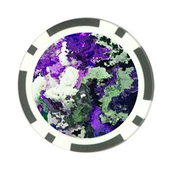 Background Abstract With Green And Purple Hues Poker Chip Card Guard by Simbadda