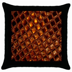 Caramel Honeycomb An Abstract Image Throw Pillow Case (black) by Simbadda