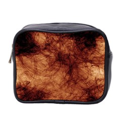 Abstract Brown Smoke Mini Toiletries Bag 2-side by Simbadda