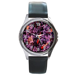 Abstract Painting Digital Graphic Art Round Metal Watch