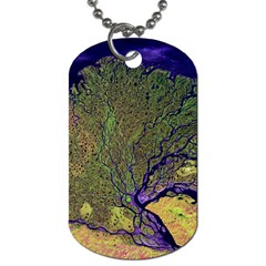Lena River Delta A Photo Of A Colorful River Delta Taken From A Satellite Dog Tag (two Sides) by Simbadda