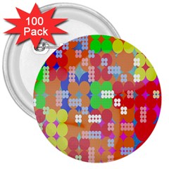 Abstract Polka Dot Pattern Digitally Created Abstract Background Pattern With An Urban Feel 3  Buttons (100 Pack)  by Simbadda