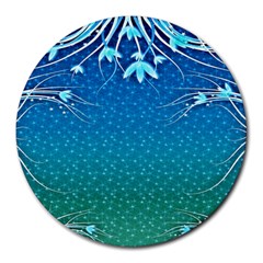 Floral 2d Illustration Background Round Mousepads