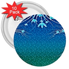 Floral 2d Illustration Background 3  Buttons (10 pack) 