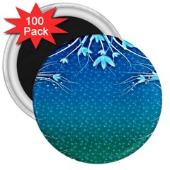 Floral 2d Illustration Background 3  Magnets (100 pack)