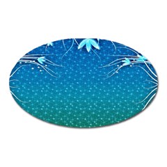 Floral 2d Illustration Background Oval Magnet