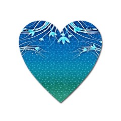 Floral 2d Illustration Background Heart Magnet