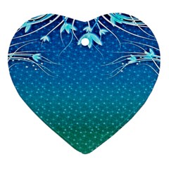 Floral 2d Illustration Background Heart Ornament (Two Sides)
