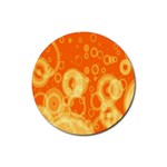 Retro Orange Circle Background Abstract Rubber Coaster (Round)  Front