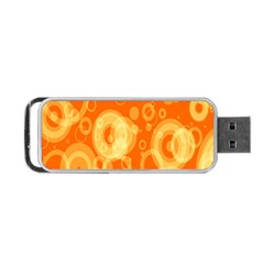 Retro Orange Circle Background Abstract Portable Usb Flash (two Sides) by Nexatart