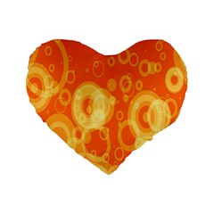 Retro Orange Circle Background Abstract Standard 16  Premium Heart Shape Cushions by Nexatart