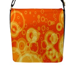 Retro Orange Circle Background Abstract Flap Messenger Bag (l) 