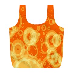 Retro Orange Circle Background Abstract Full Print Recycle Bags (l) 