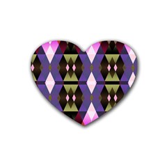 Geometric Abstract Background Art Heart Coaster (4 Pack)  by Nexatart