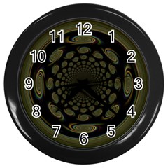 Dark Portal Fractal Esque Background Wall Clocks (black) by Nexatart