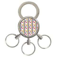 Stripes And Polka Dots Colorful Pattern Wallpaper Background 3-ring Key Chains by Nexatart