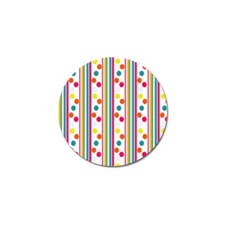 Stripes And Polka Dots Colorful Pattern Wallpaper Background Golf Ball Marker (10 pack)