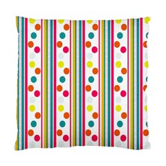 Stripes And Polka Dots Colorful Pattern Wallpaper Background Standard Cushion Case (two Sides) by Nexatart