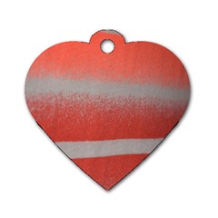 Orange Stripes Colorful Background Textile Cotton Cloth Pattern Stripes Colorful Orange Neo Dog Tag Heart (two Sides) by Nexatart