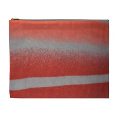 Orange Stripes Colorful Background Textile Cotton Cloth Pattern Stripes Colorful Orange Neo Cosmetic Bag (xl)