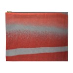 Orange Stripes Colorful Background Textile Cotton Cloth Pattern Stripes Colorful Orange Neo Cosmetic Bag (XL) Front