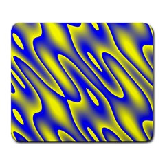 Blue Yellow Wave Abstract Background Large Mousepads by Nexatart