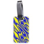 Blue Yellow Wave Abstract Background Luggage Tags (Two Sides) Back