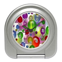 Colored Bubbles Squares Background Travel Alarm Clocks by Nexatart