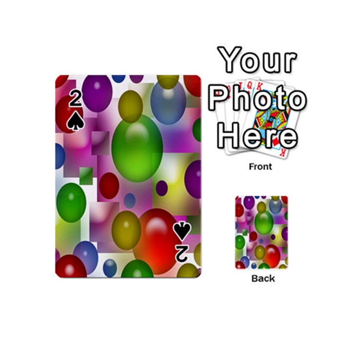 Colored Bubbles Squares Background Playing Cards 54 (Mini) 