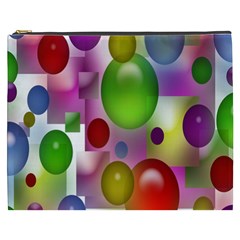 Colored Bubbles Squares Background Cosmetic Bag (xxxl) 