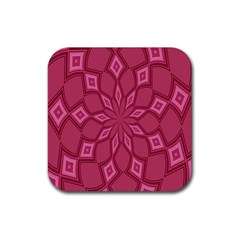 Fusia Abstract Background Element Diamonds Rubber Coaster (square)  by Nexatart