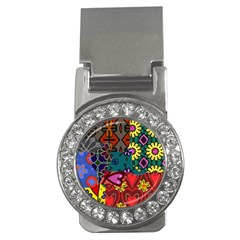 Digitally Created Abstract Patchwork Collage Pattern Money Clips (cz)  by Nexatart