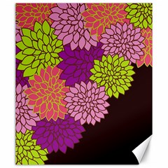 Floral Card Template Bright Colorful Dahlia Flowers Pattern Background Canvas 20  X 24   by Nexatart