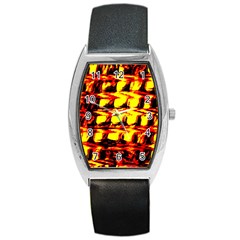 Yellow Seamless Abstract Brick Background Barrel Style Metal Watch