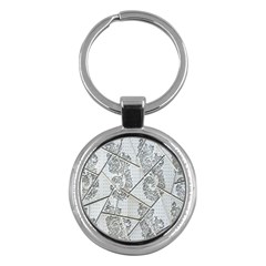 The Abstract Design On The Xuzhou Art Museum Key Chains (round)  by Nexatart