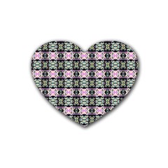 Colorful Pixelation Repeat Pattern Heart Coaster (4 Pack)  by Nexatart