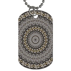 Celestial Pinwheel Of Pattern Texture And Abstract Shapes N Brown Dog Tag (one Side) by Nexatart