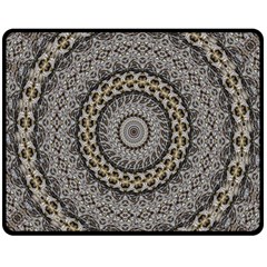 Celestial Pinwheel Of Pattern Texture And Abstract Shapes N Brown Double Sided Fleece Blanket (medium) 