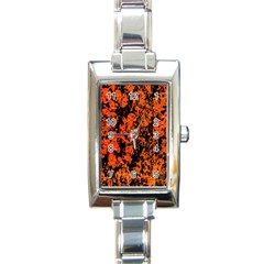 Abstract Orange Background Rectangle Italian Charm Watch