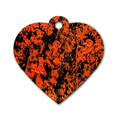 Abstract Orange Background Dog Tag Heart (two Sides) by Nexatart