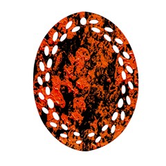 Abstract Orange Background Ornament (oval Filigree) by Nexatart