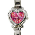 Red Seamless Abstract Background Heart Italian Charm Watch Front
